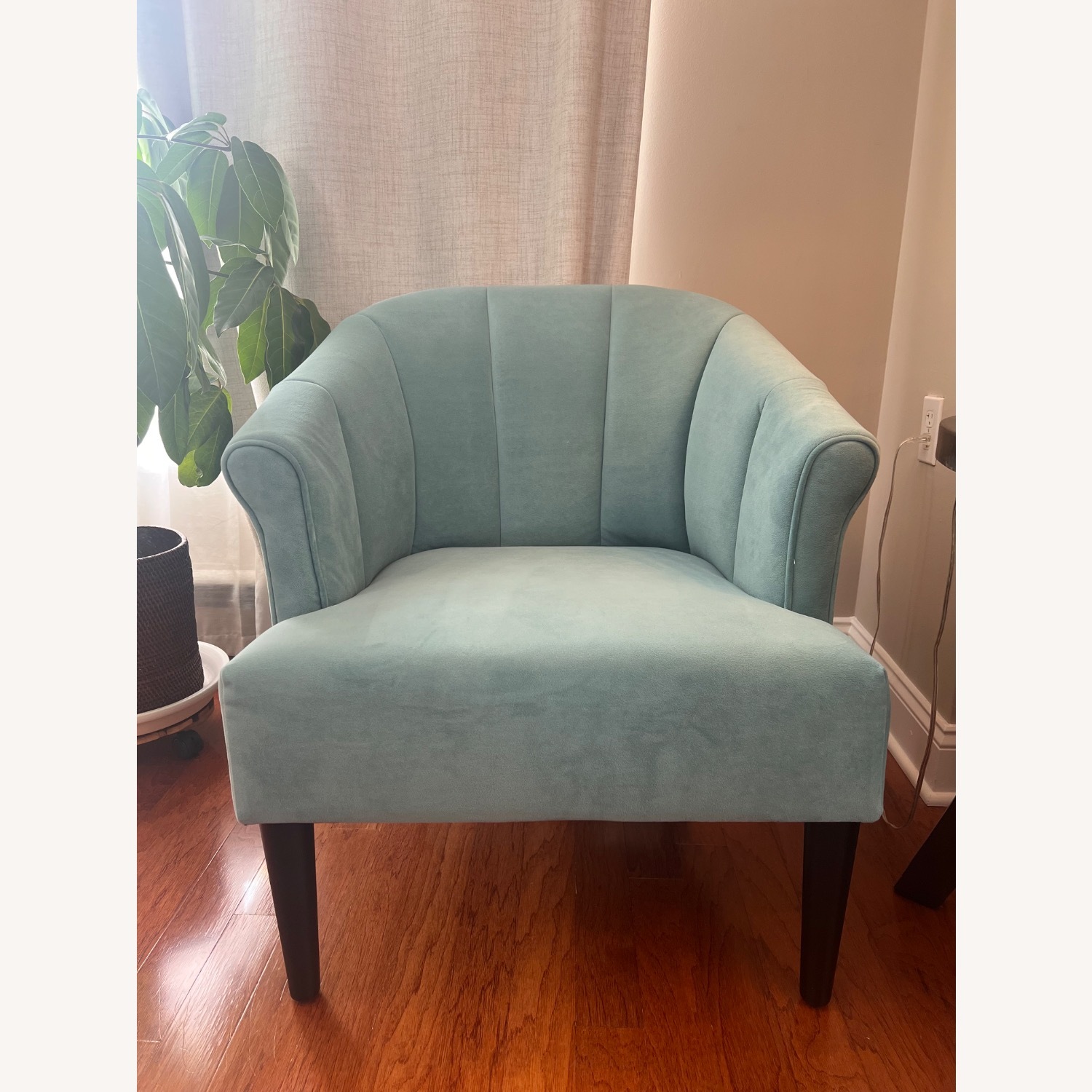World Market Blue Velvet Accent Chair - image-2