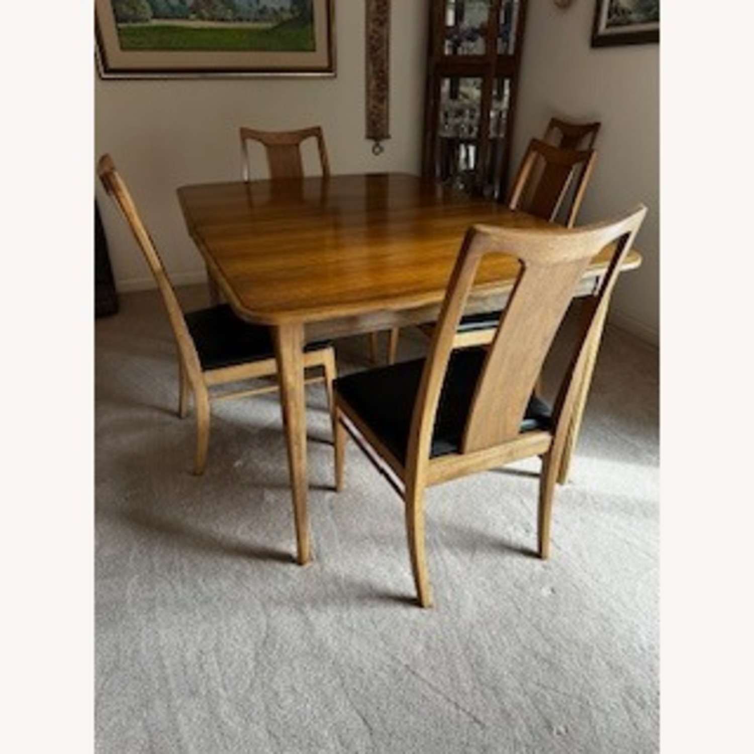 Dining Room Table and Six Chairs Plus 2 Leaves - image-1