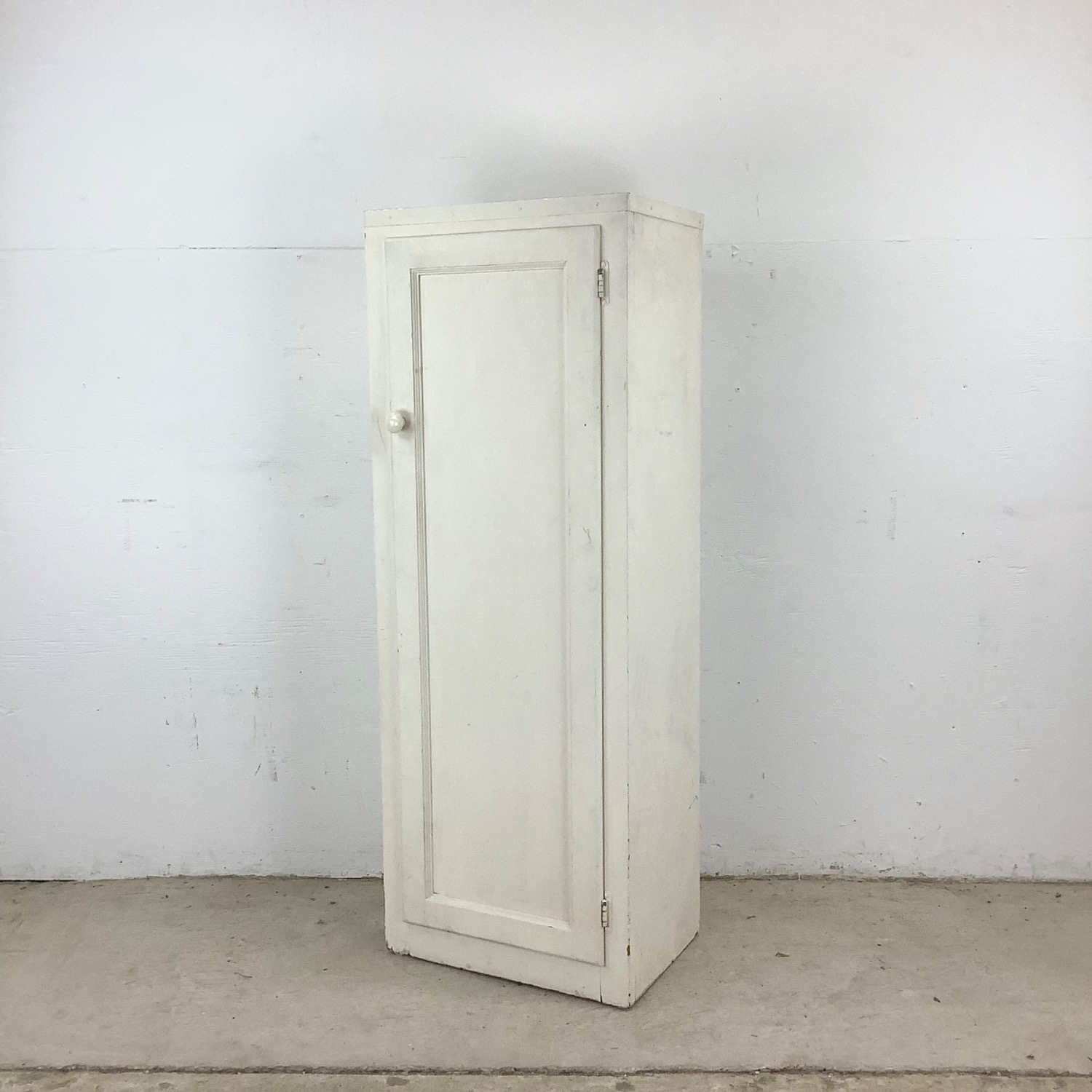 Antique White Storage Cabinet Bonnetiere - image-1