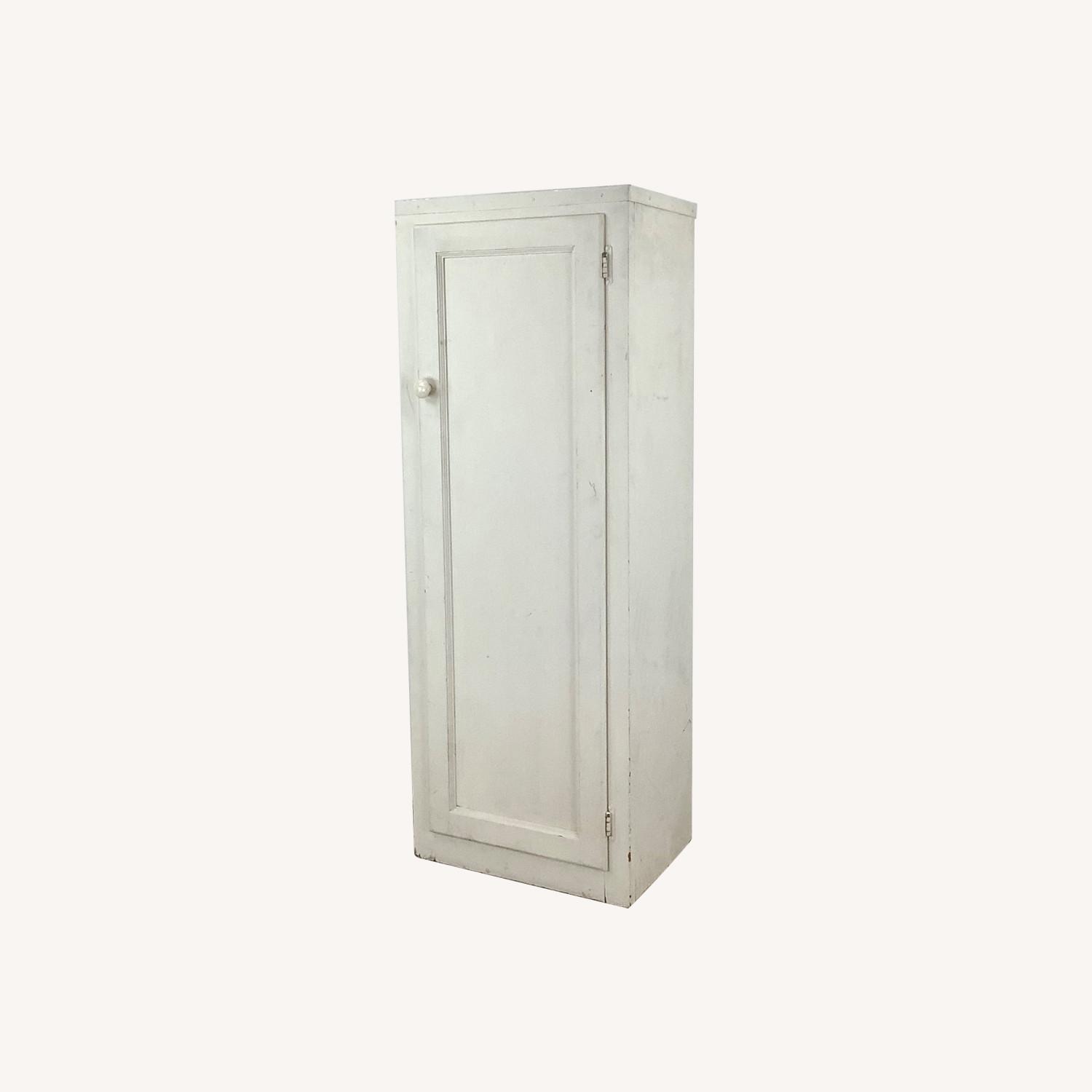 Antique White Storage Cabinet Bonnetiere - image-0