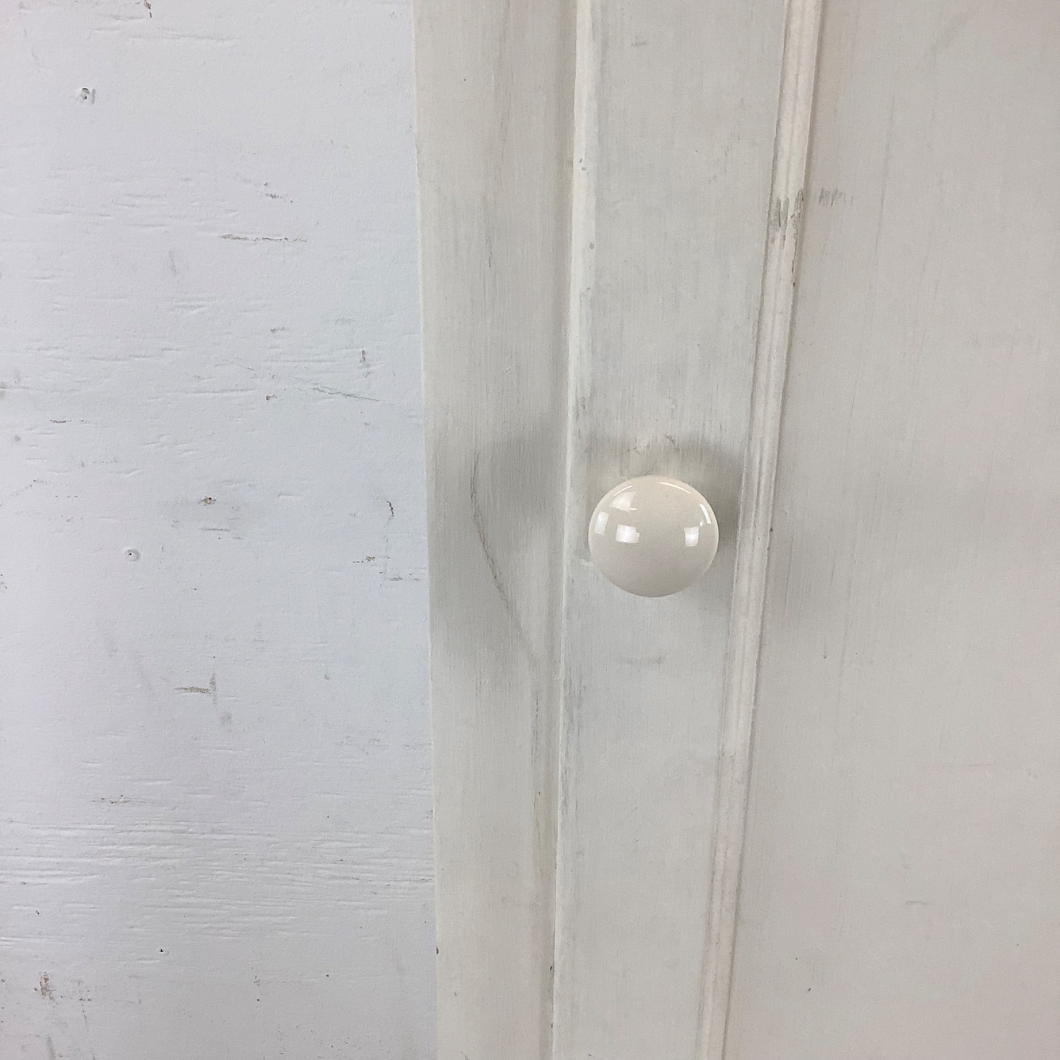 Antique White Storage Cabinet Bonnetiere - image-9