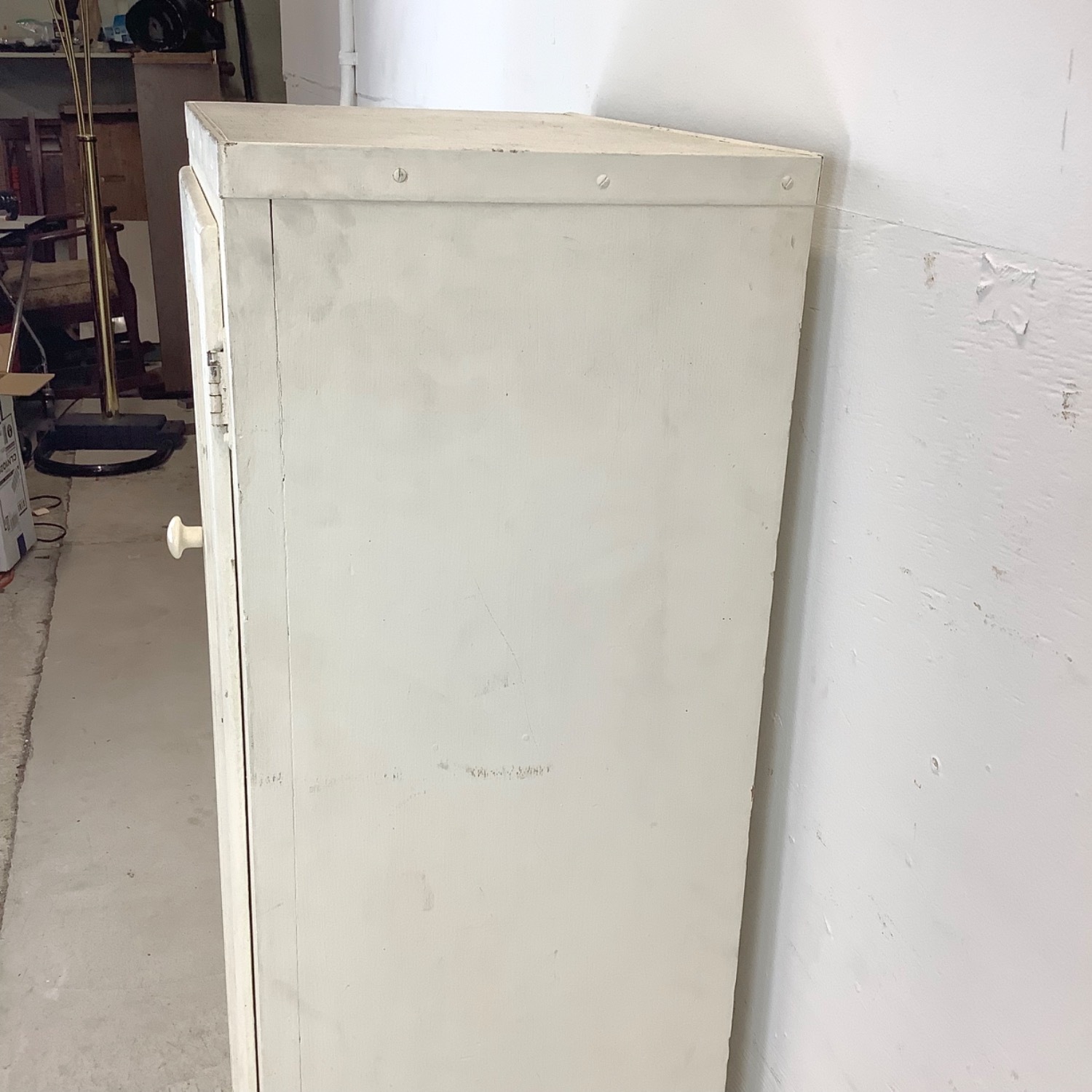 Antique White Storage Cabinet Bonnetiere - image-12