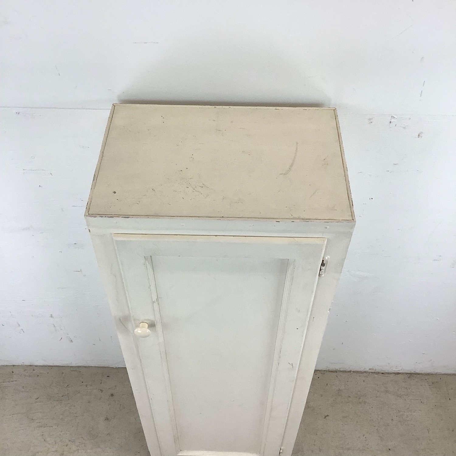 Antique White Storage Cabinet Bonnetiere - image-8