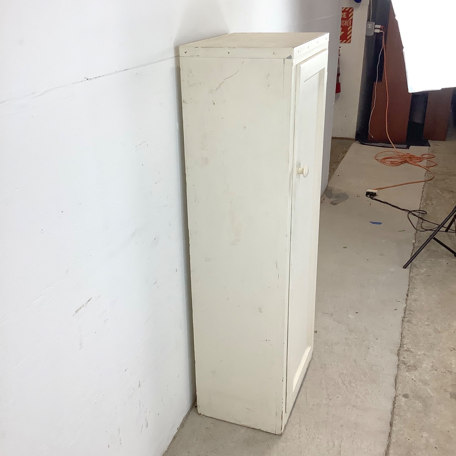 Antique White Storage Cabinet Bonnetiere - image-3