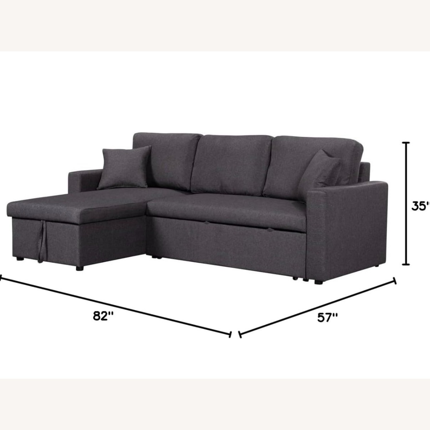 Lilola Home Paisley Dark Gray Linen Sleeper Sofa - image-5