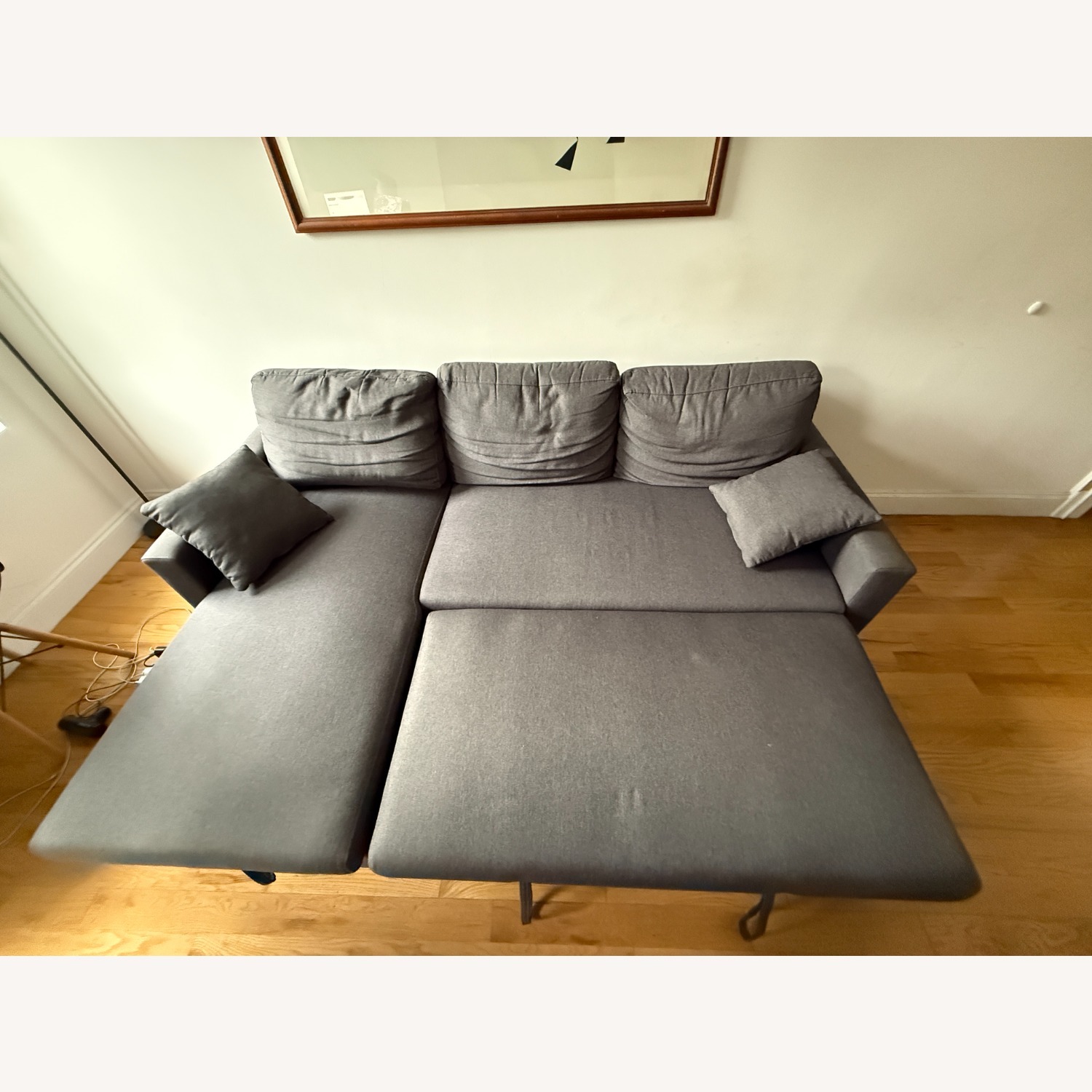 Lilola Home Paisley Dark Gray Linen Sleeper Sofa - image-2