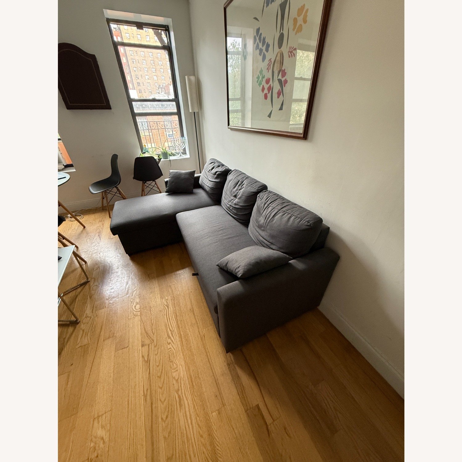 Lilola Home Paisley Dark Gray Linen Sleeper Sofa - image-4