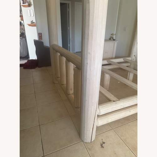 Used Natural Wood Log Queen Bed for sale on AptDeco
