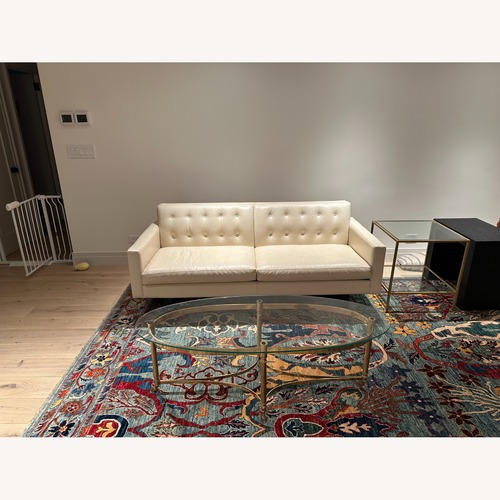 Used Room & Board Wells Cape Cream Leather Sofa for sale on AptDeco