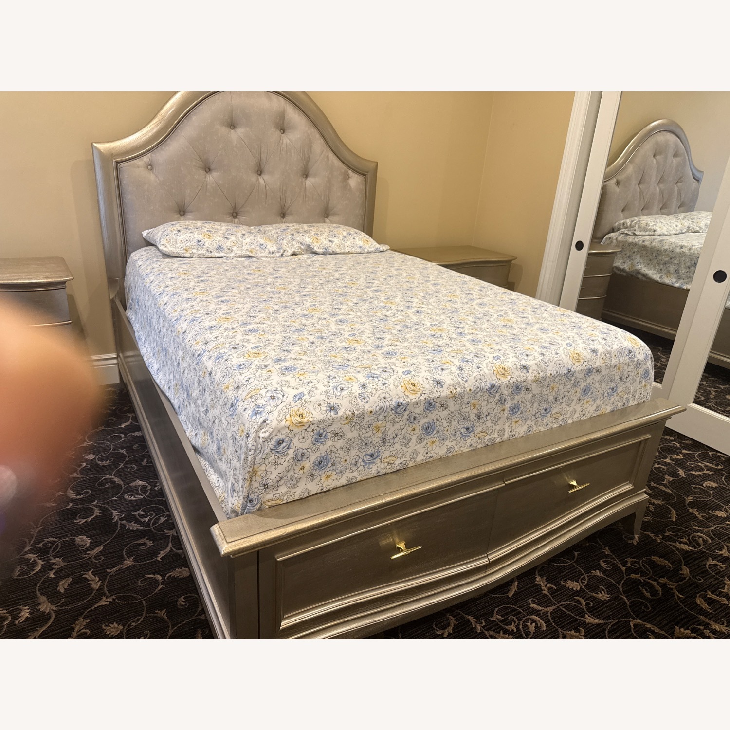 Neiman Marcus Designer Tufted Queen Bed  - image-2