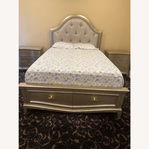 Used Neiman Marcus Designer Tufted Queen Bed  for sale on AptDeco