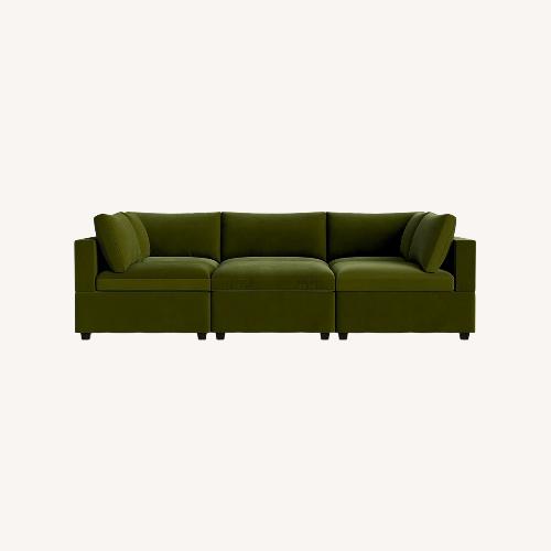 Used Albany Park Green 3+ Piece Sectional for sale on AptDeco