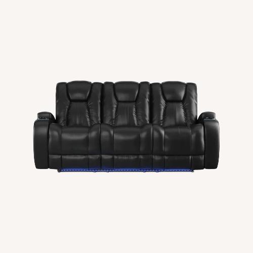 Used Rooms To Go Kingvale Black Leather Recliner for sale on AptDeco