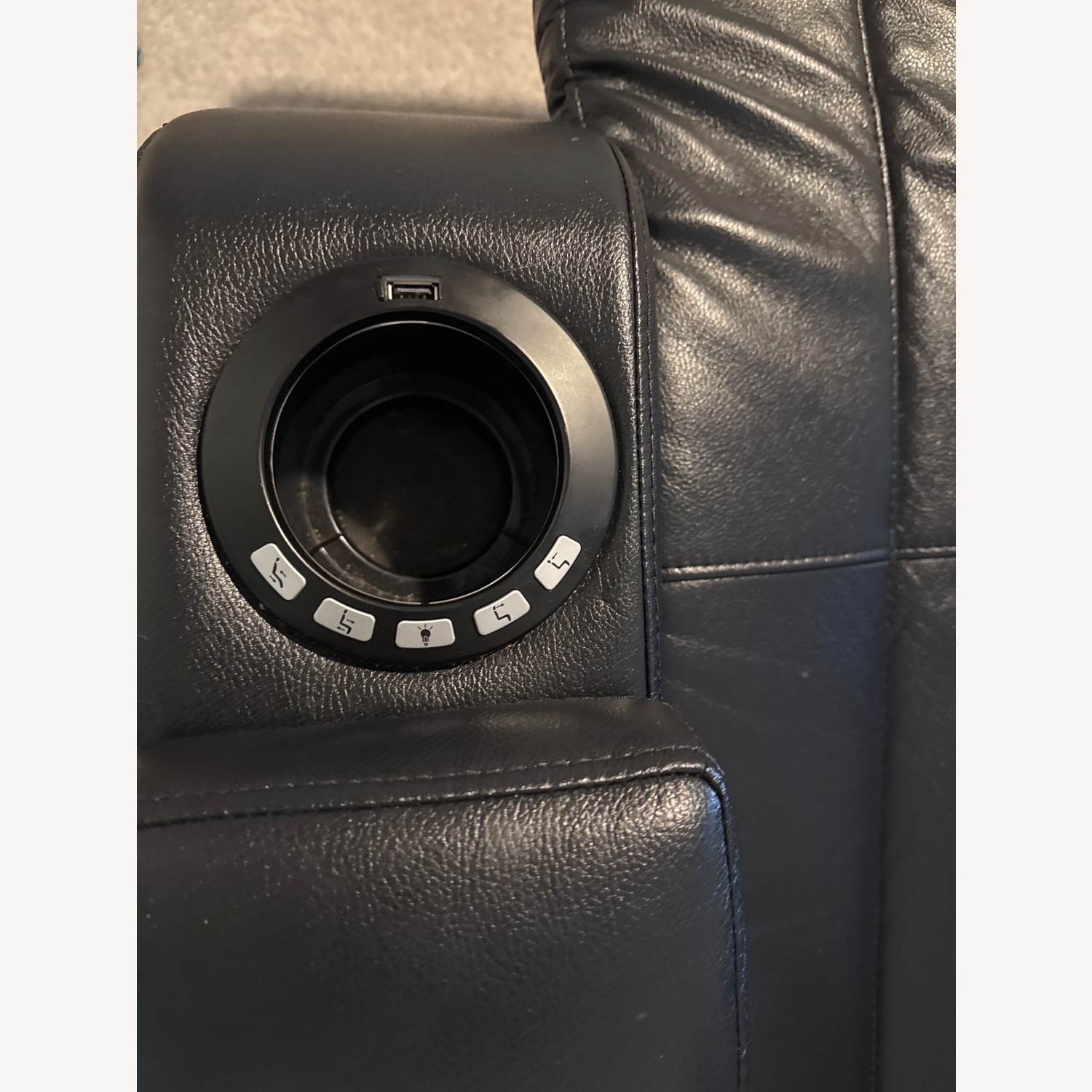 Rooms To Go Kingvale Black Leather Recliner - image-5