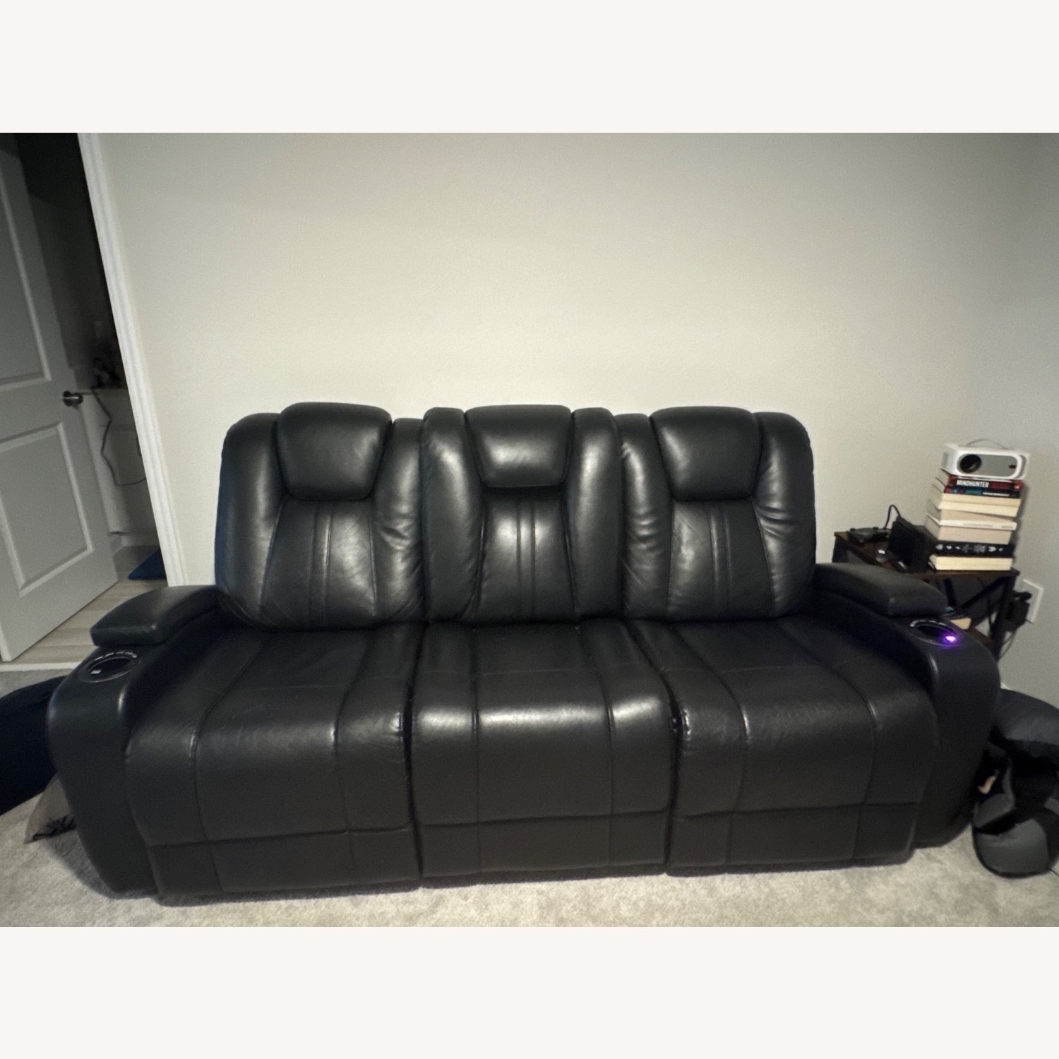 Rooms To Go Kingvale Black Leather Recliner - image-1