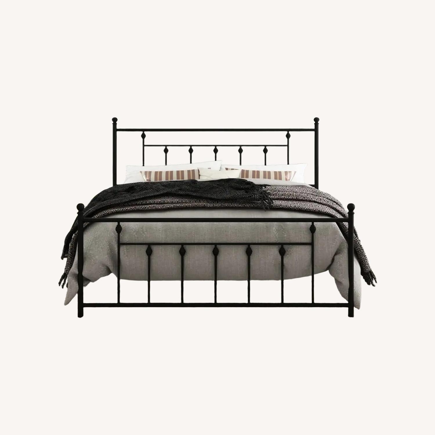 Black Metal Bed Frame - Queen - image-0