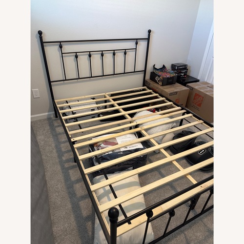 Used Black Metal Bed Frame - Queen for sale on AptDeco