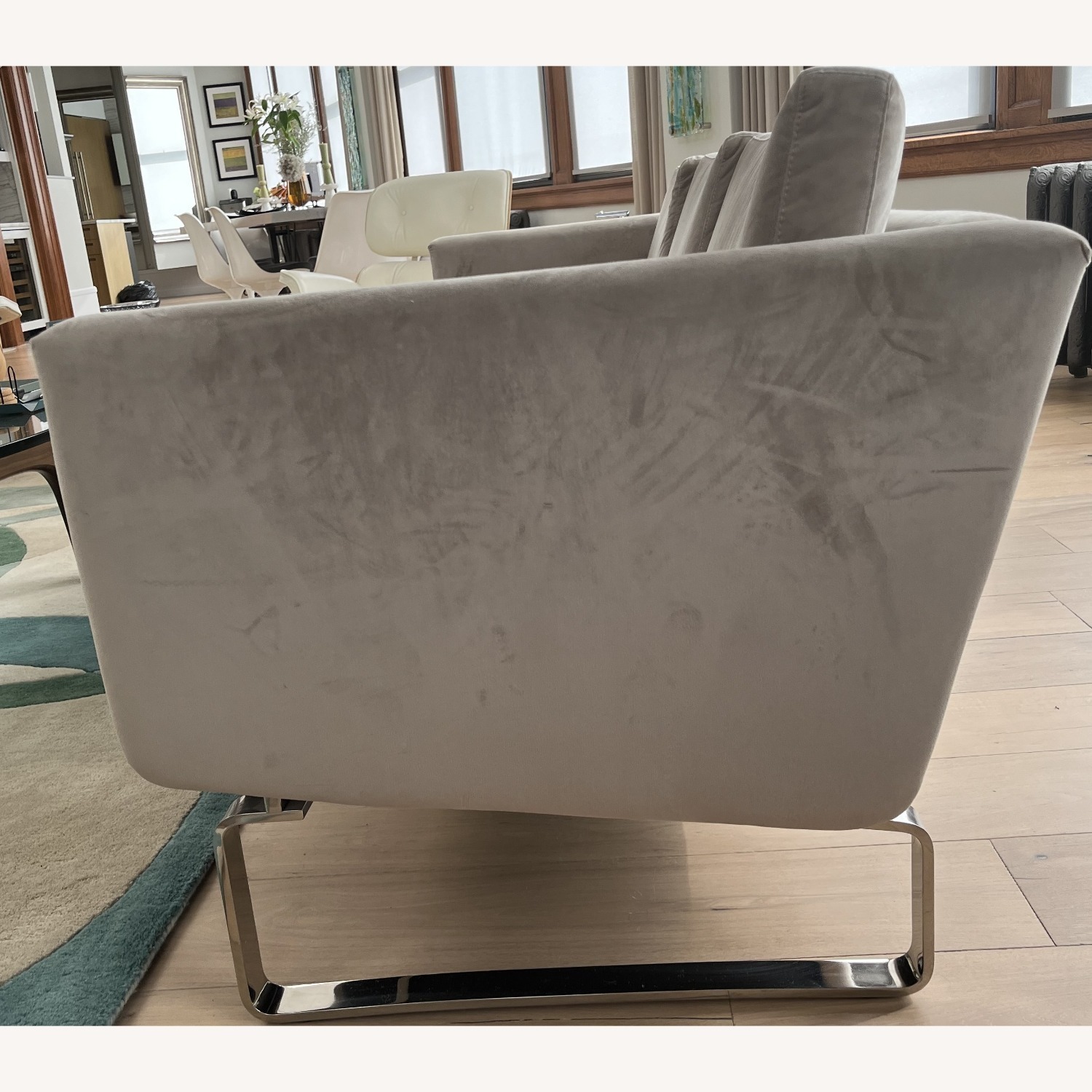 Hans Wegner White Leather 3+ Seater Sofa - image-3