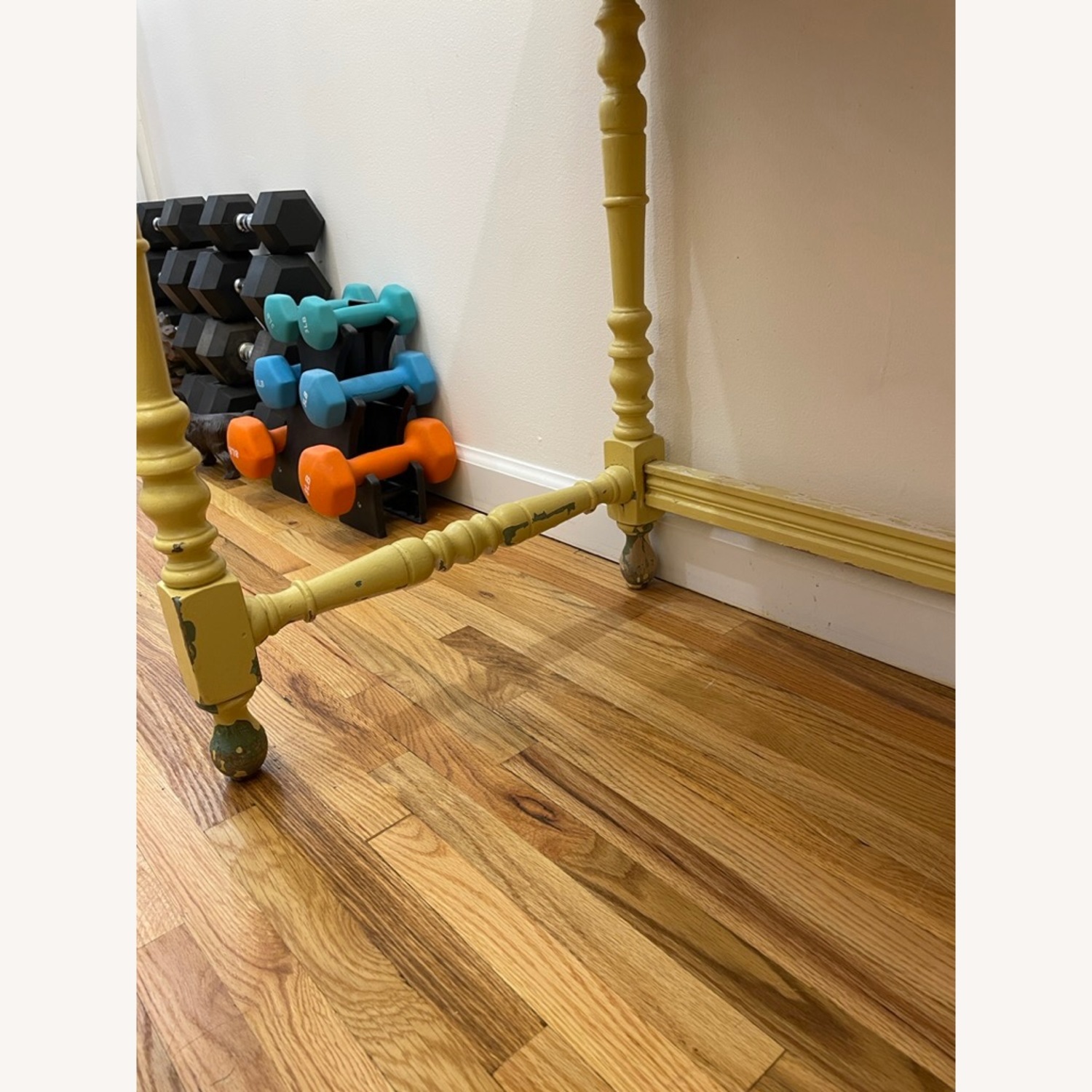 Vintage Mid-Century Solid Wood Vanity & Bench - image-6