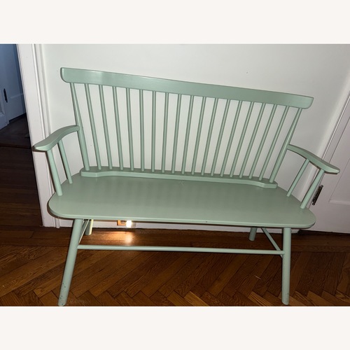 Used Vintage/Antique Finds Green Wood Bench for sale on AptDeco