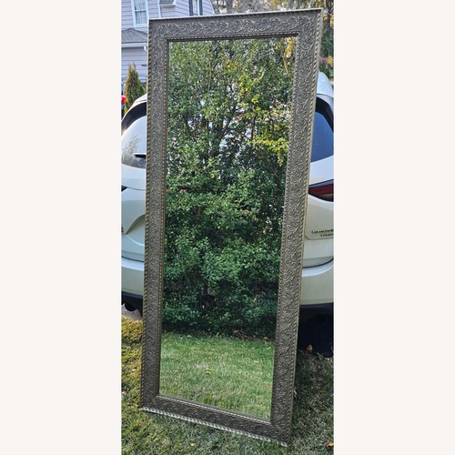 Used Gold Wood Floor Mirror for sale on AptDeco