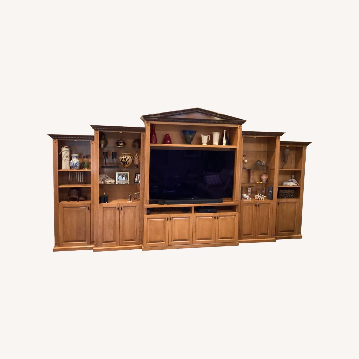 Natural Wood Wall Unit - image-0