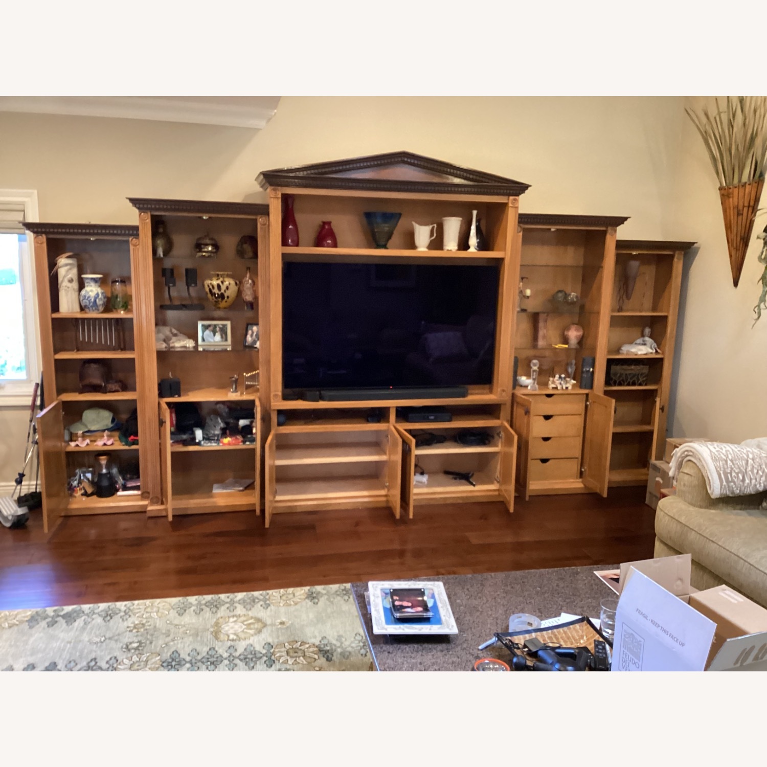 Natural Wood Wall Unit - image-3