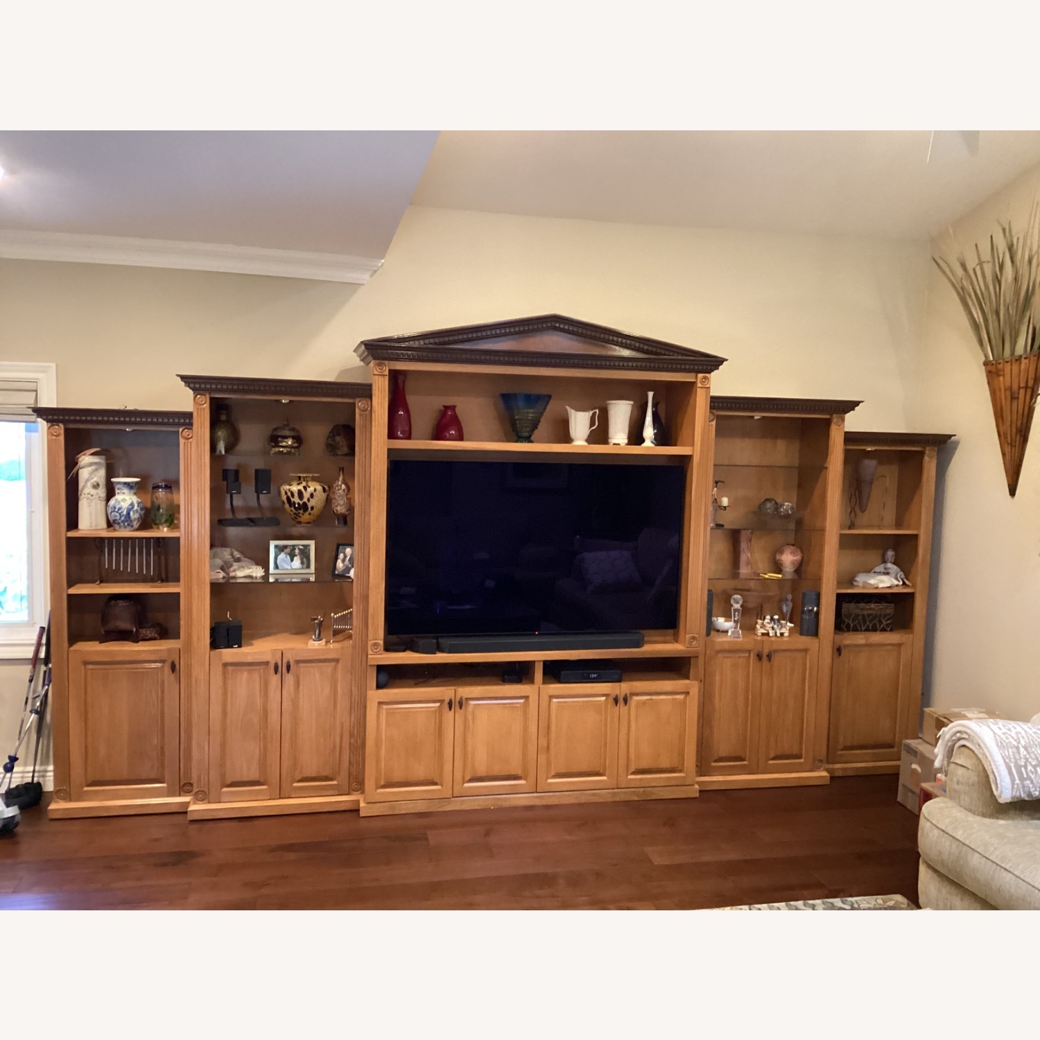 Natural Wood Wall Unit - image-5