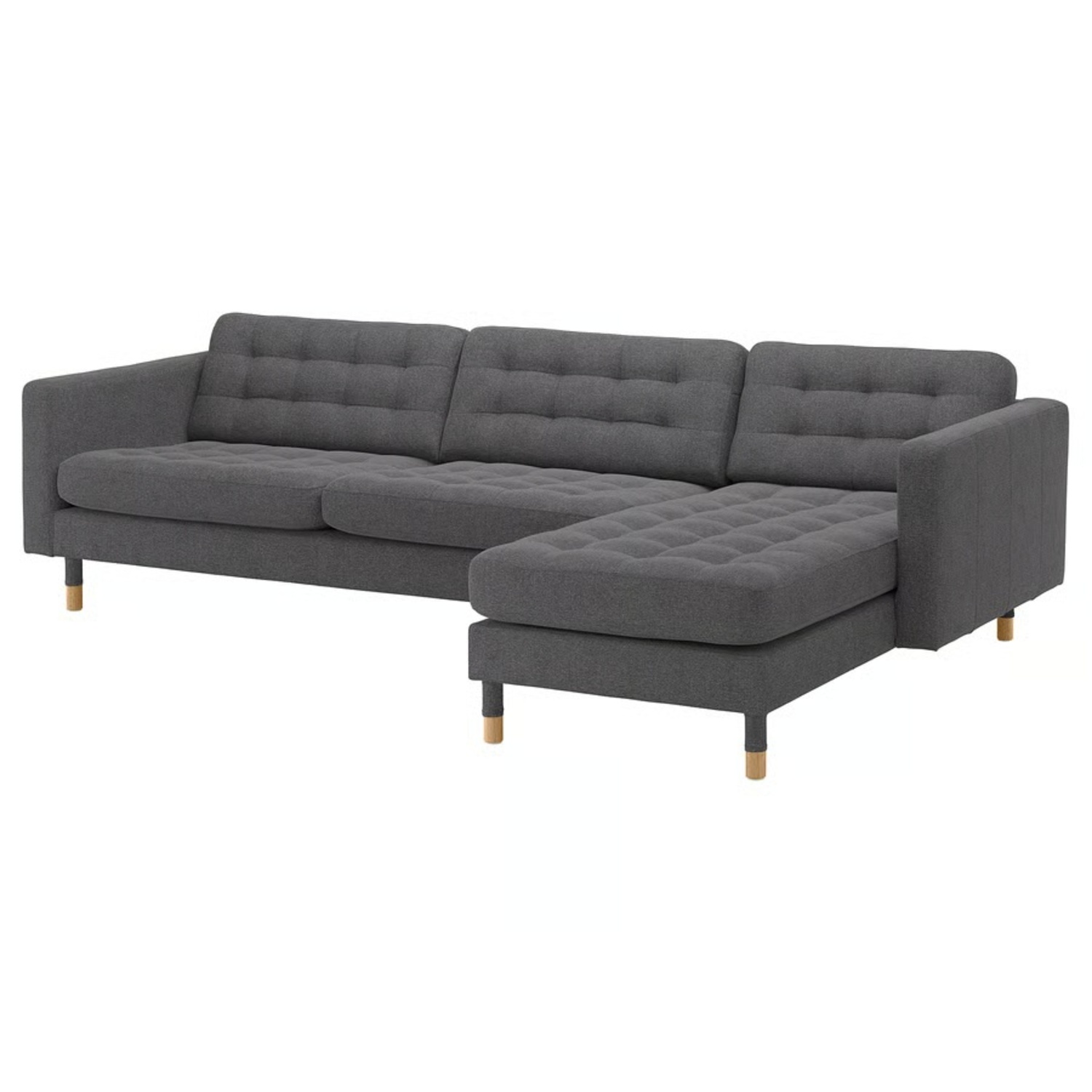 IKEA LANDSKRONA Sofa Light Gray Chaise Lounge - image-7