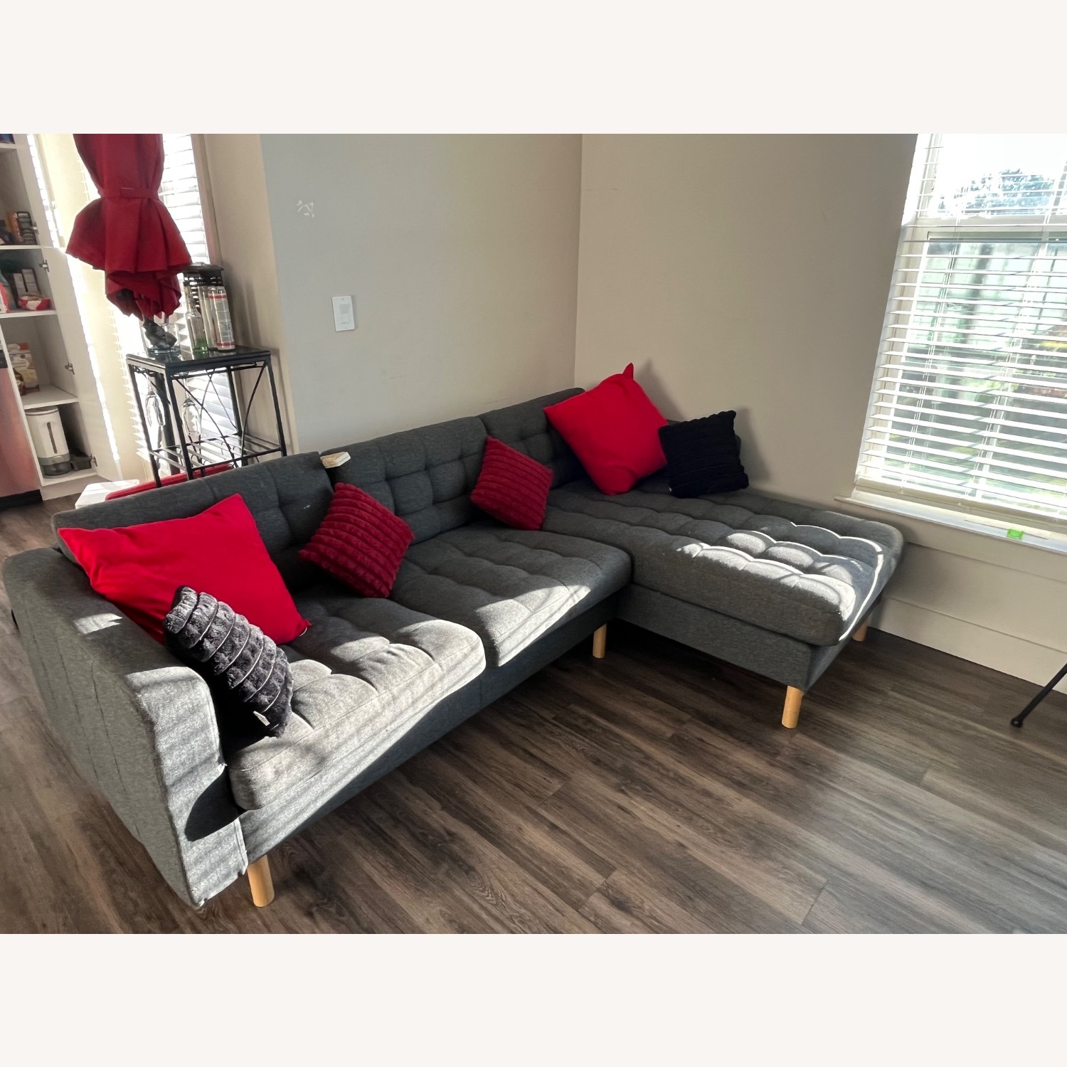 IKEA LANDSKRONA Sofa Light Gray Chaise Lounge - image-2