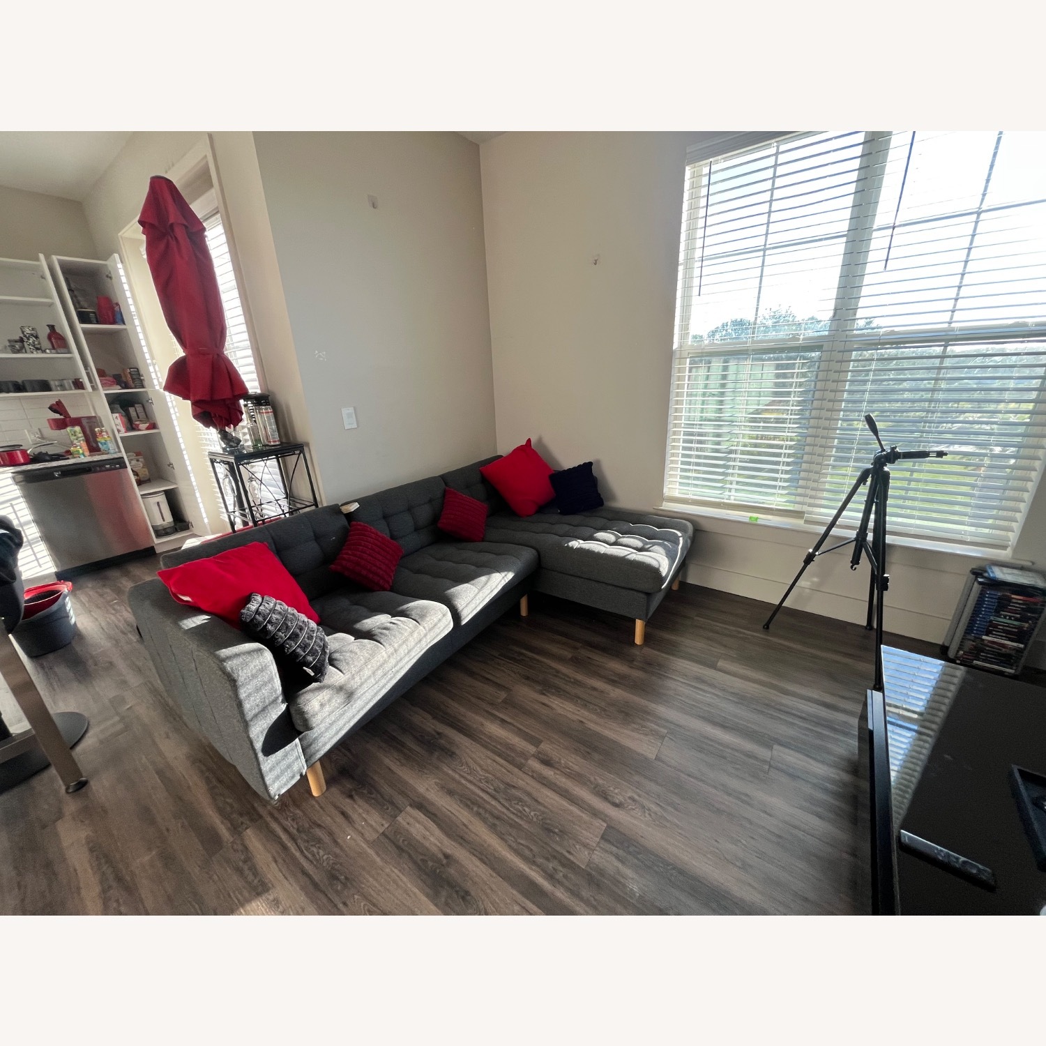 IKEA LANDSKRONA Sofa Light Gray Chaise Lounge - image-4