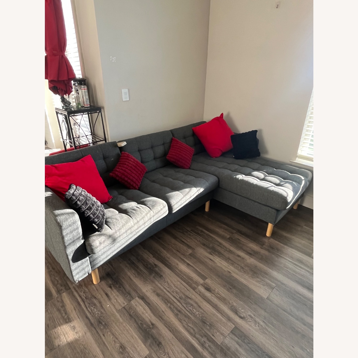 IKEA LANDSKRONA Sofa Light Gray Chaise Lounge - image-1