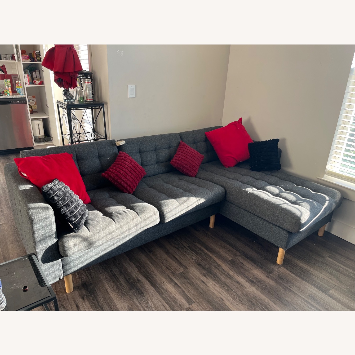 IKEA LANDSKRONA Sofa Light Gray Chaise Lounge - image-5