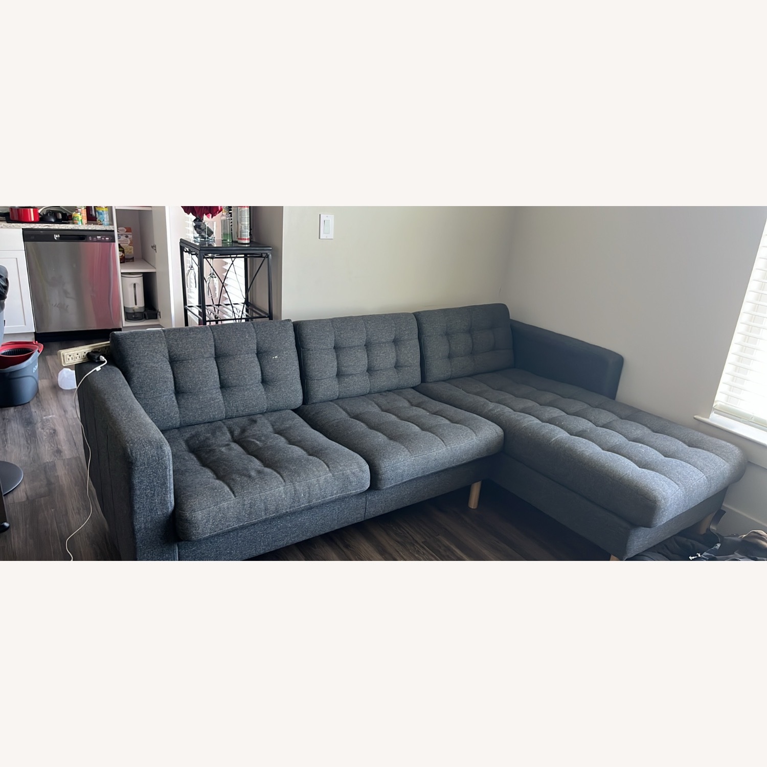 IKEA LANDSKRONA Sofa Light Gray Chaise Lounge - image-6