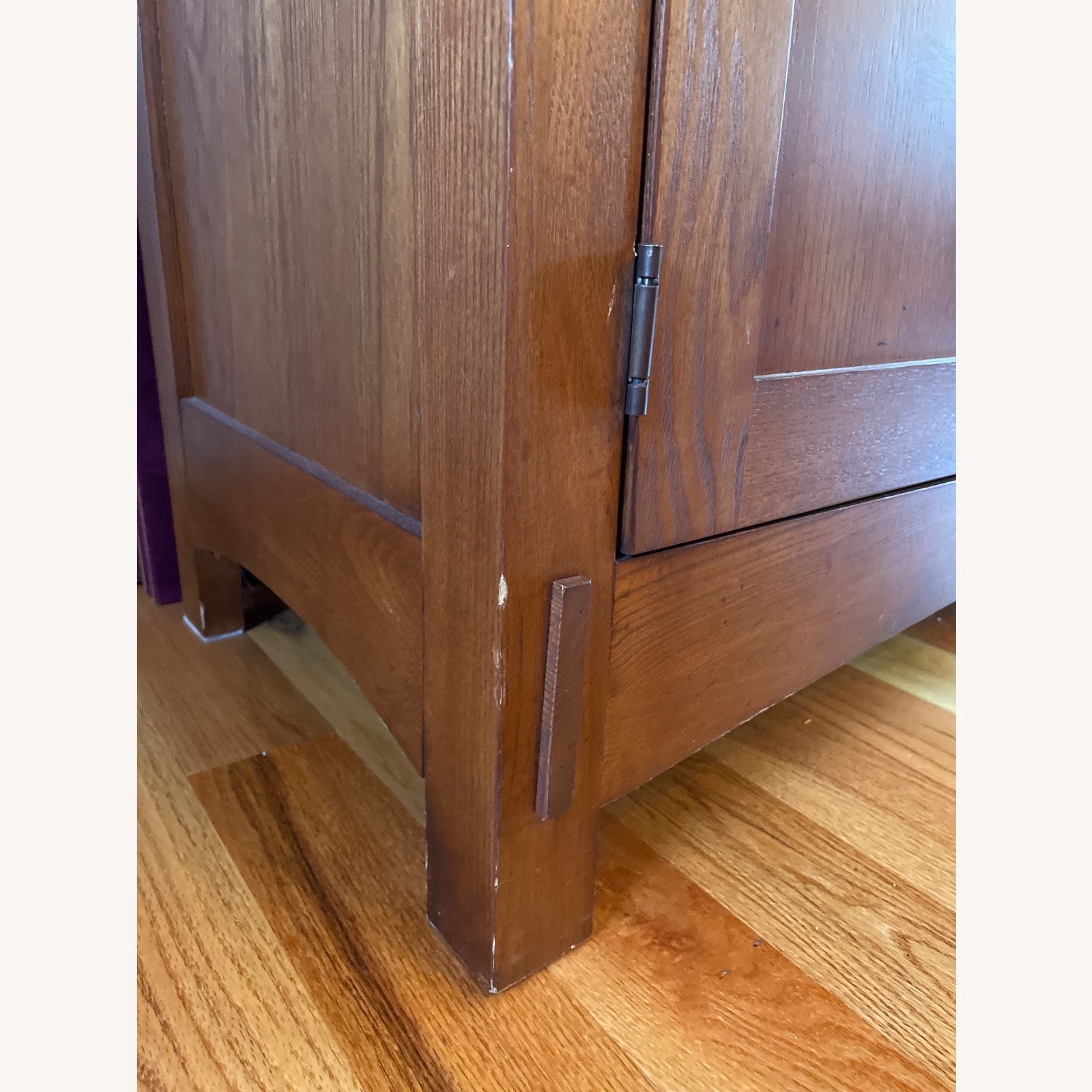 Mission Style Dark Brown Wood China Cabinet - image-2