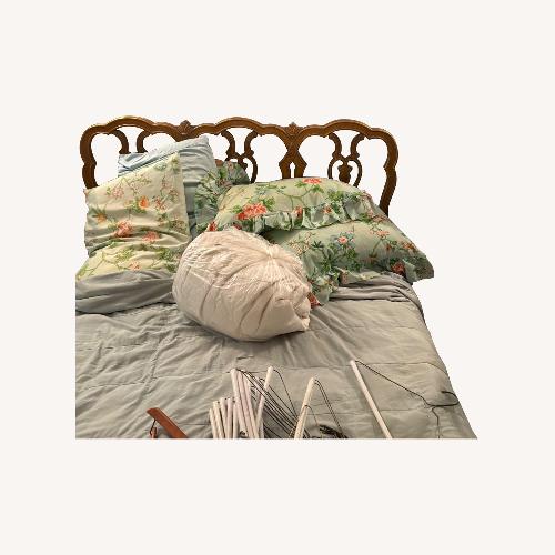 Used Vintage/Antique Finds Gold Wood Headboard for sale on AptDeco