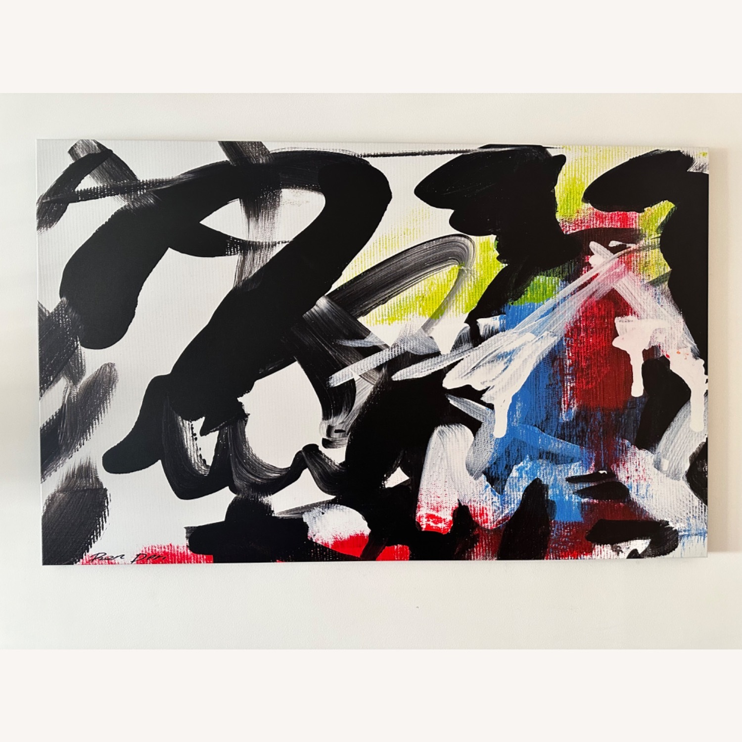 Large Abstract Multicolor Art on Canvas - image-0