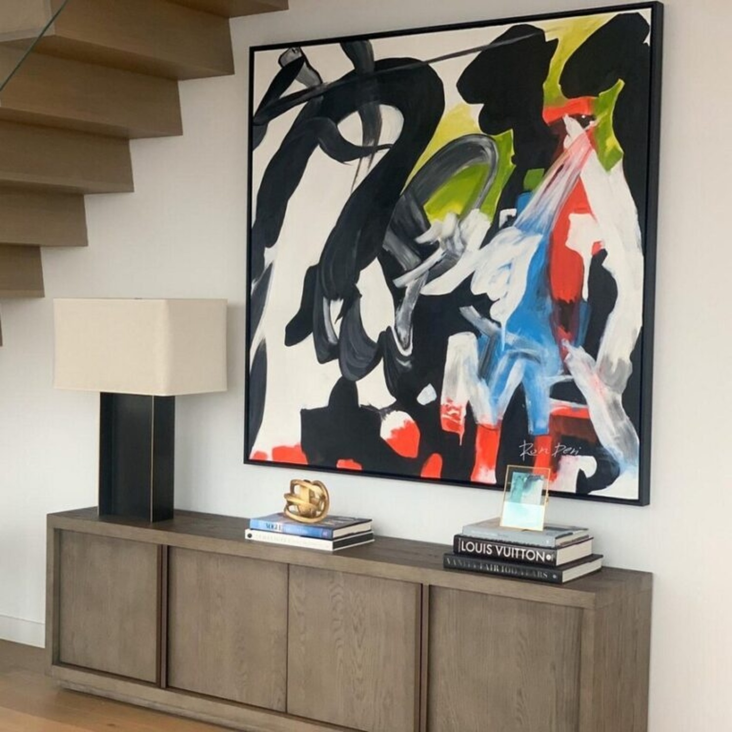 Large Abstract Multicolor Art on Canvas - image-2