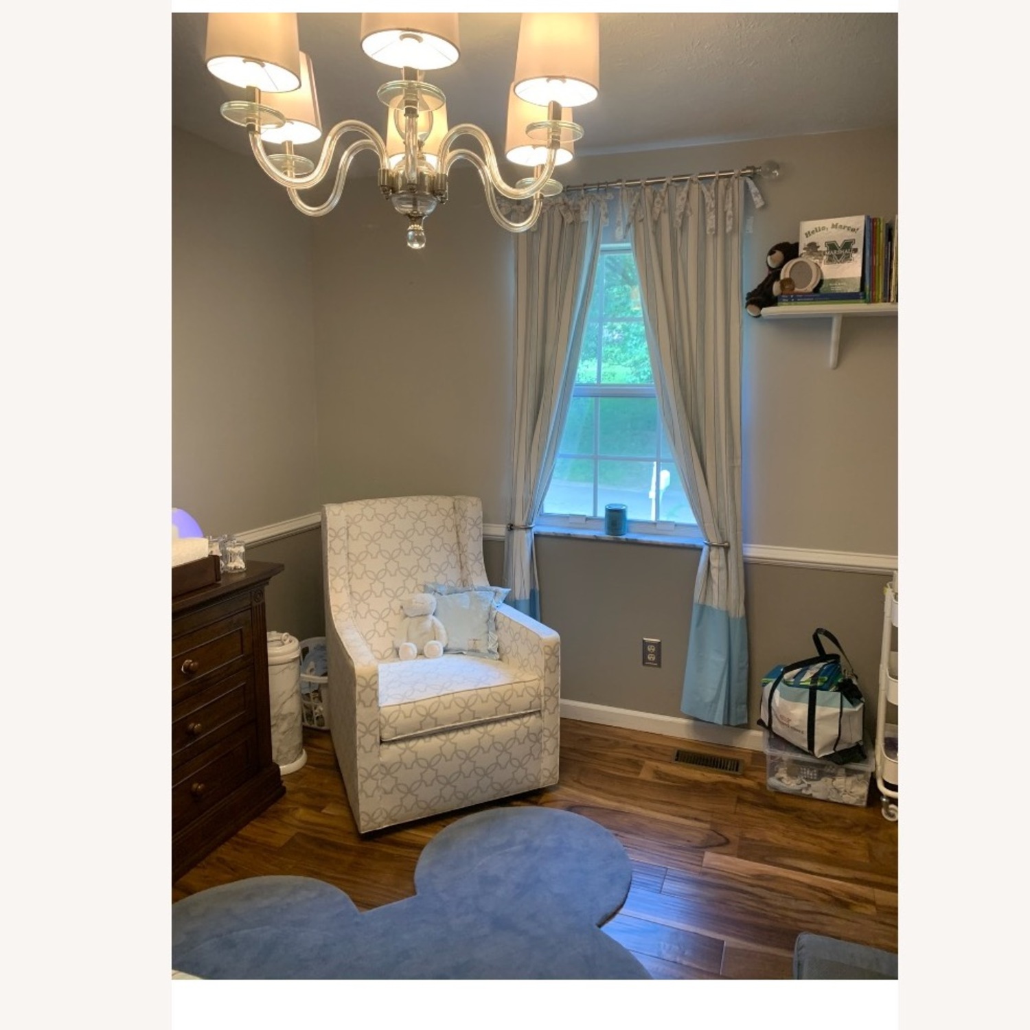 Custom Boy Nursery Blue and Grey Blackout Curtains - image-4