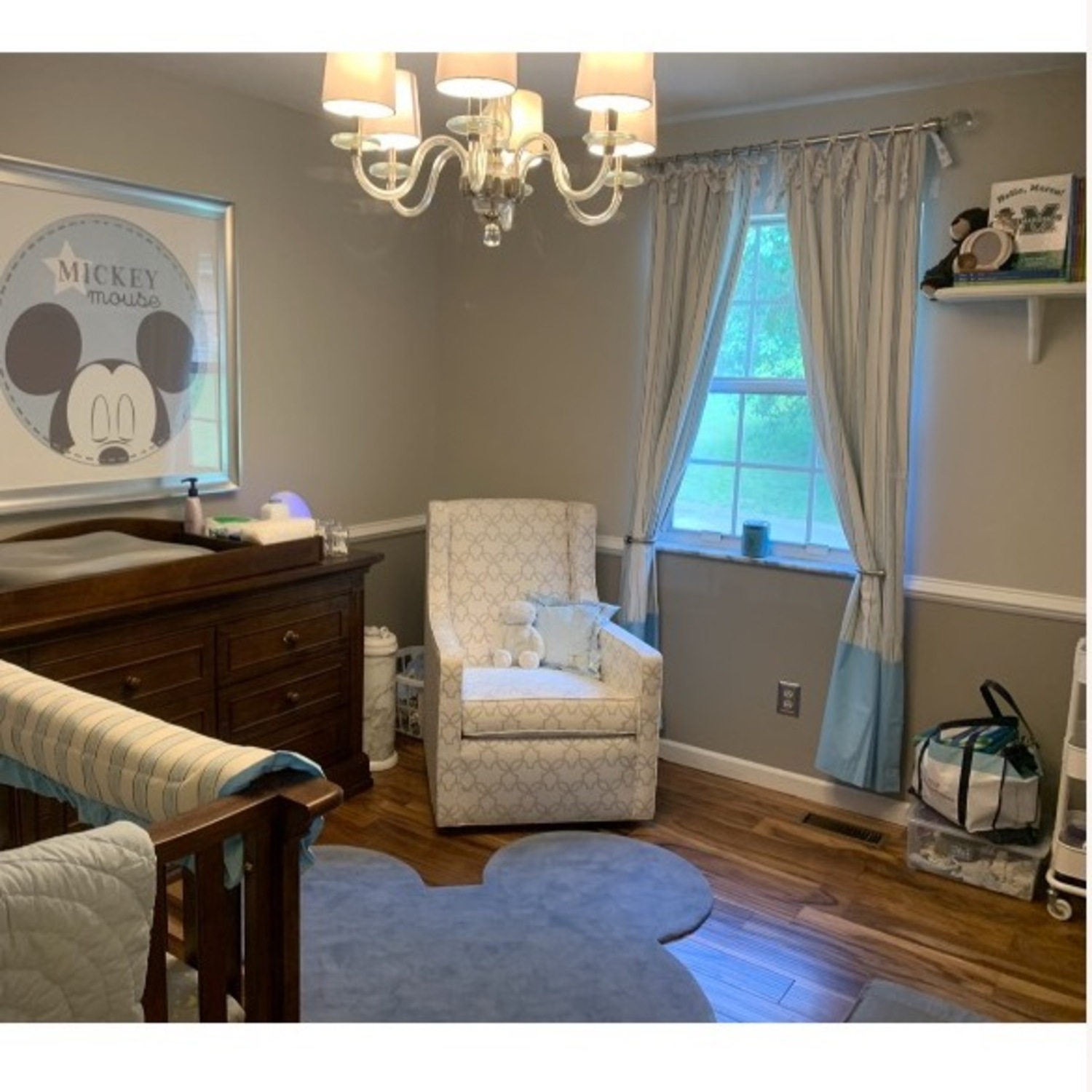 Custom Boy Nursery Blue and Grey Blackout Curtains - image-2