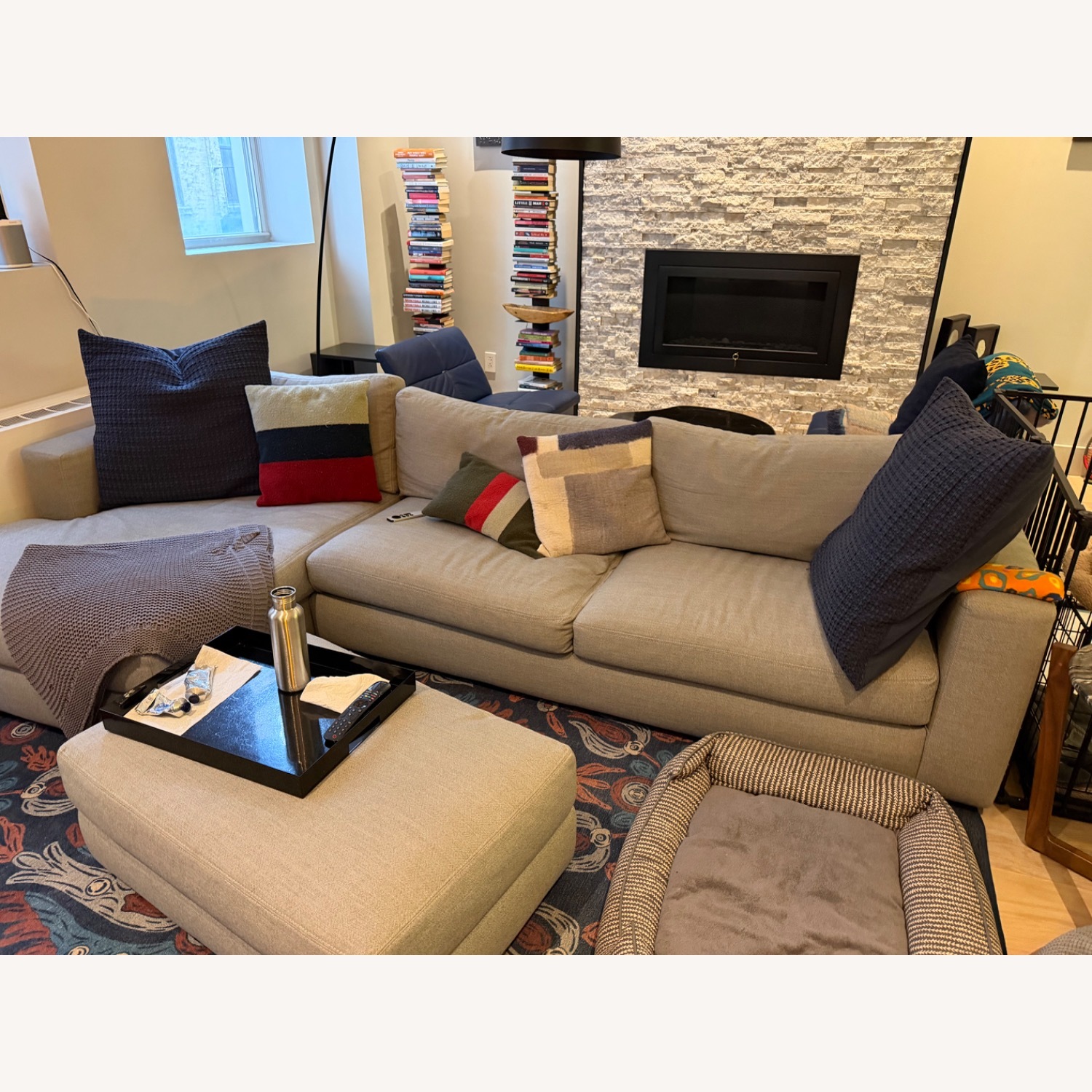 DWR “Reid” Sectional Light Grey Wool - image-7