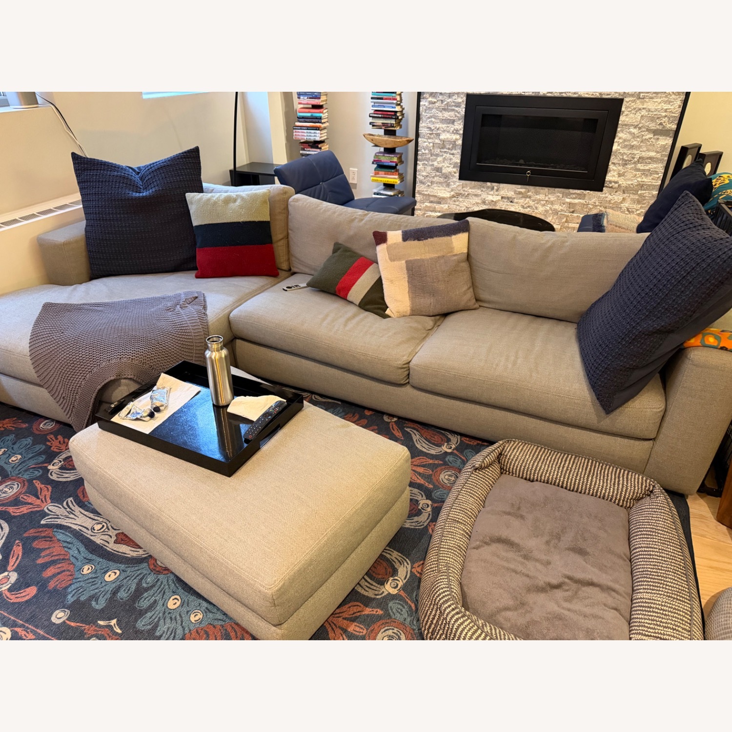 DWR “Reid” Sectional Light Grey Wool - image-5