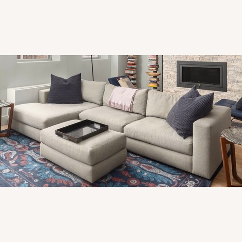 Used DWR “Reid” Sectional Light Grey Wool for sale on AptDeco