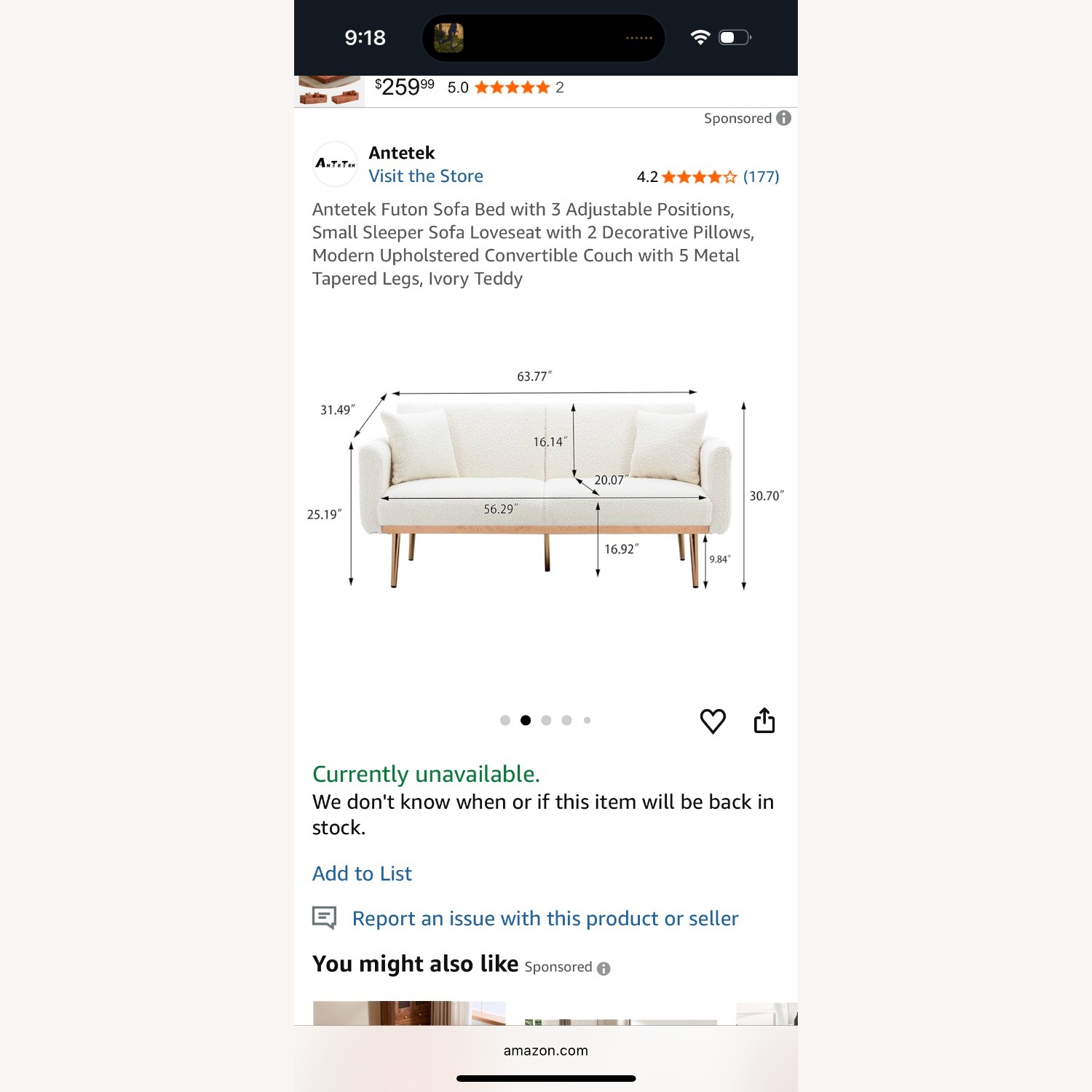 White Fabric 2 Seater Sofa - image-3