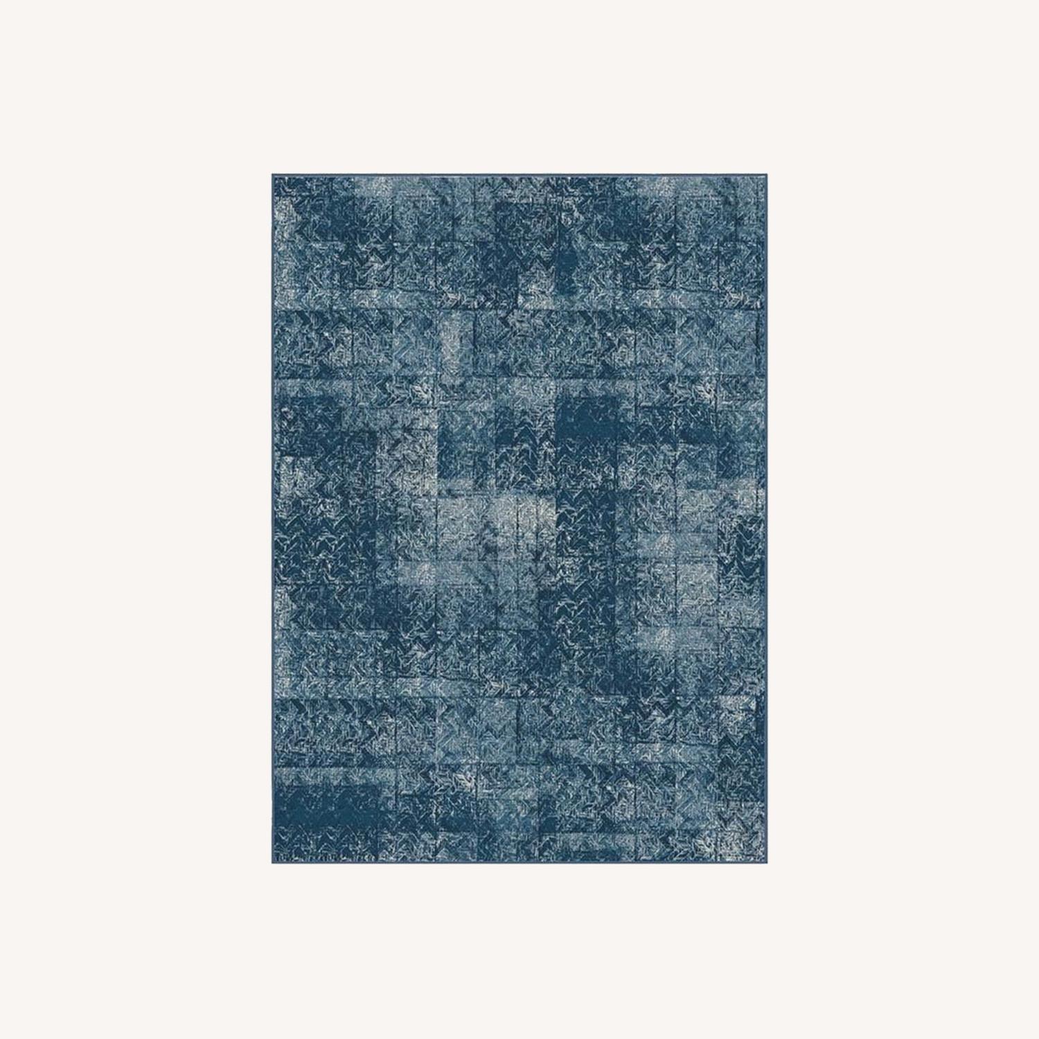 Ruggable “Herringbone Batik Ocean Blue” 8x10 - image-0