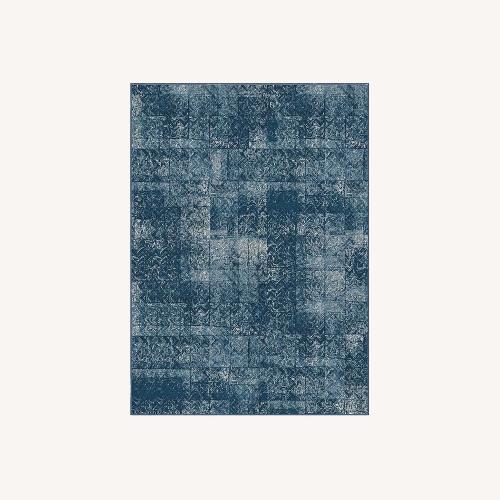 Used Ruggable “Herringbone Batik Ocean Blue” 8x10 for sale on AptDeco