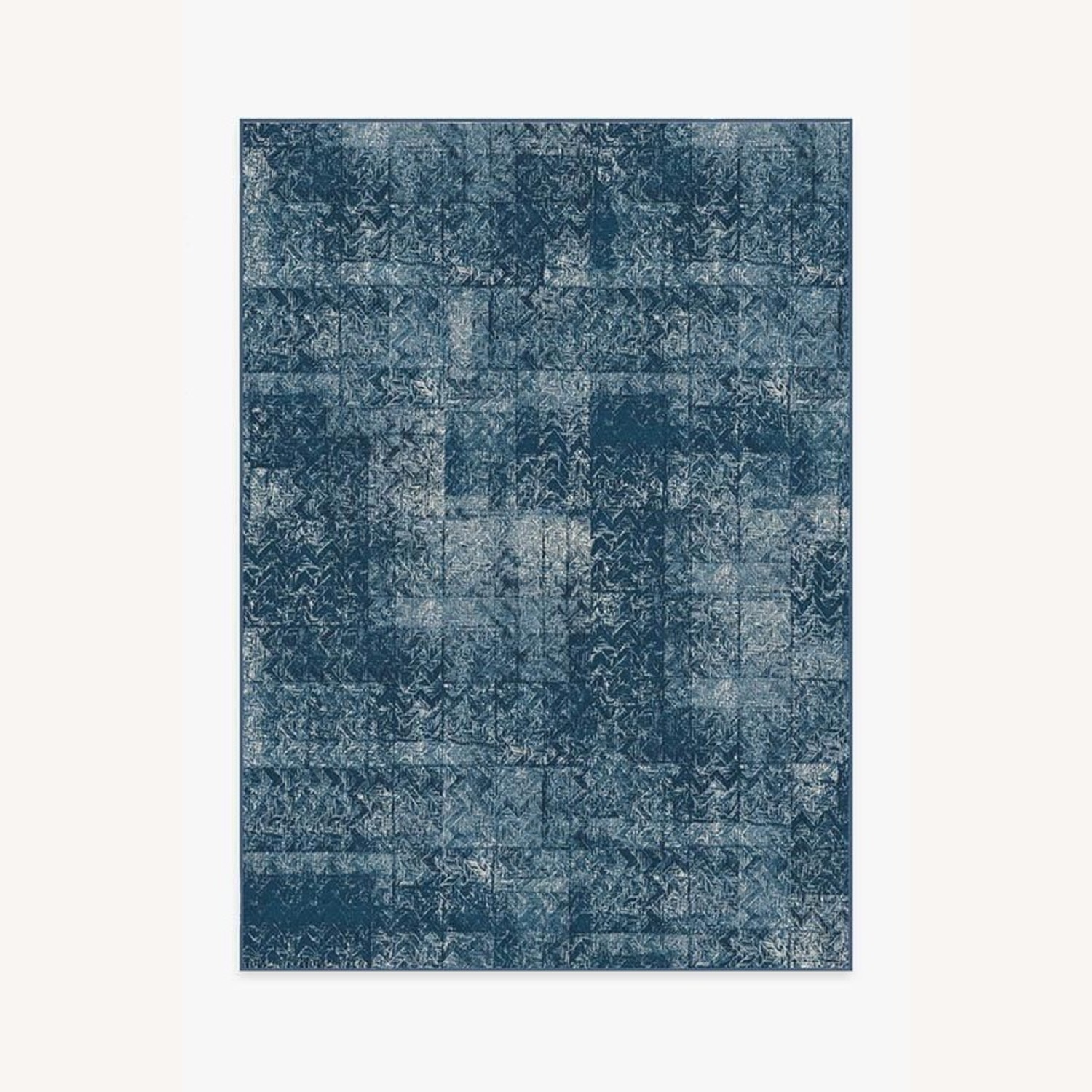 Ruggable “Herringbone Batik Ocean Blue” 8x10 - image-1