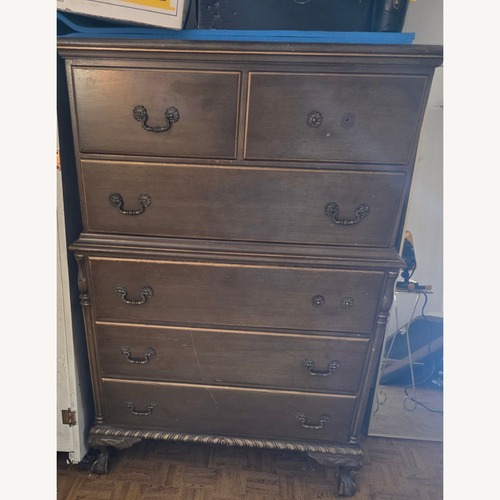 Used Vintage/Antique Finds Dark Brown Wood Dresser for sale on AptDeco