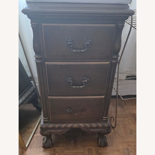 Used Vintage/Antique Finds Dark Brown Wood Nightstand for sale on AptDeco