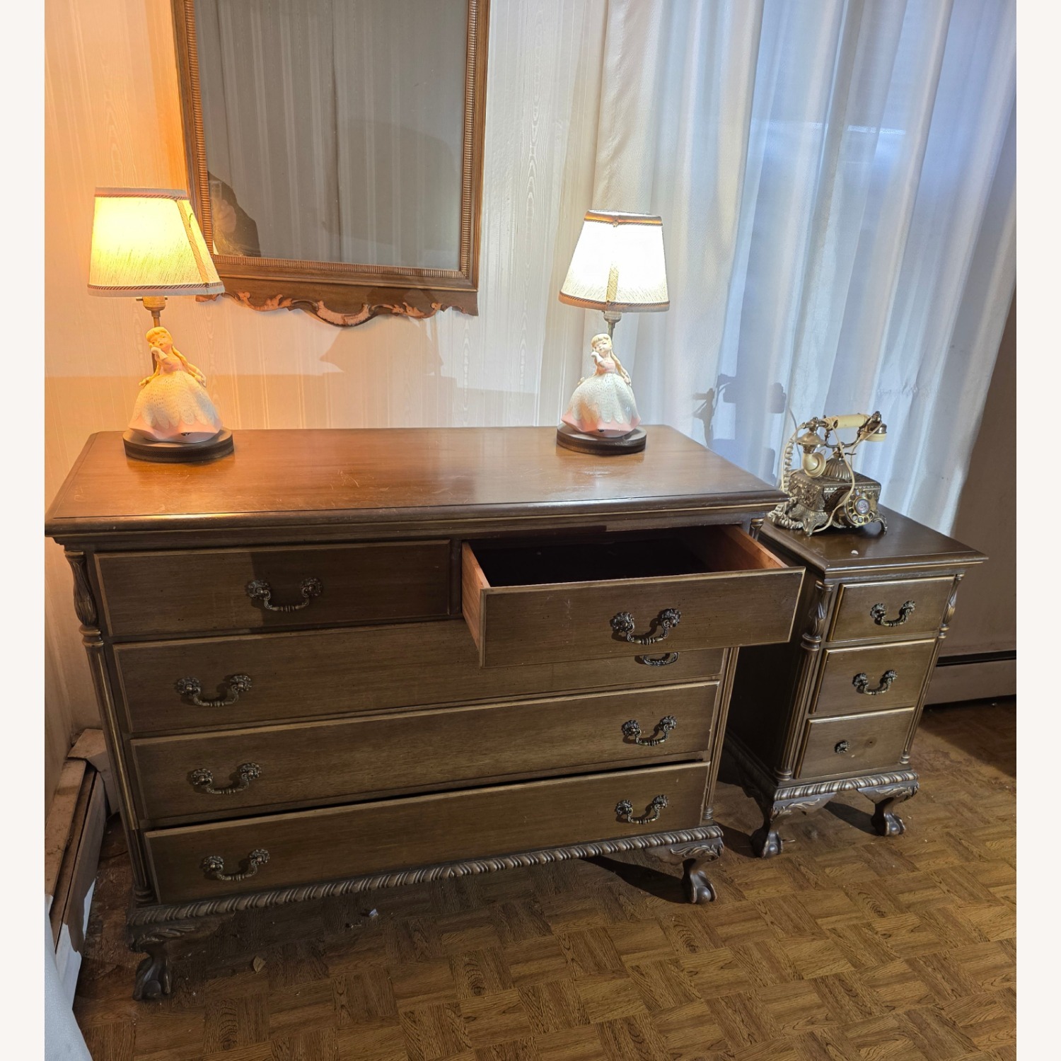 Vintage/Antique Finds Dark Brown Wood Nightstand - image-2